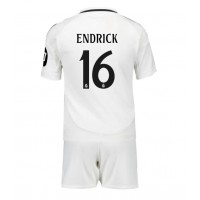 Fotbalové Dres Real Madrid Endrick #16 Dětské Domácí 2024-25 Krátký Rukáv (+ trenýrky)